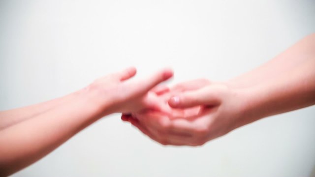 Big hands handshake kid adult family symbol video isolated hd