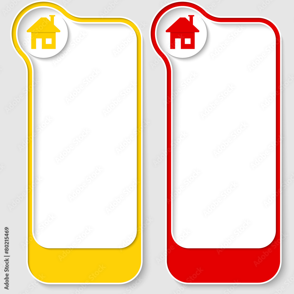 Poster colored abstract frames for your text and home symbol