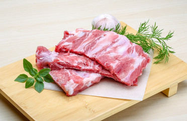 Raw pork ribs