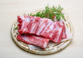 Raw pork ribs