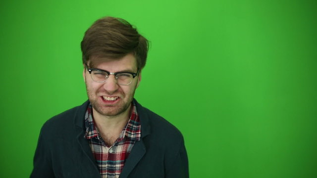 Manifestation rage of man. Chroma key
