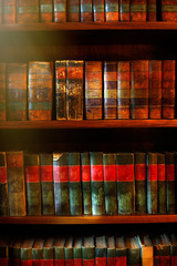 Old books on the shelves