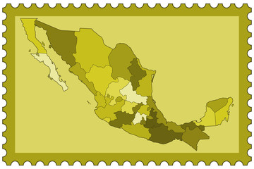 Mexico on stamp