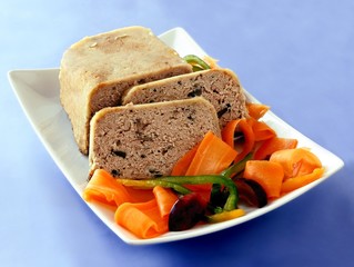 roasted turkey  with mushrooms as minced meat