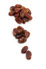 Medjool dates isolated on a white background.