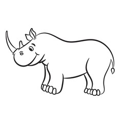 Outlined rhino vector illustration. Isolated on white.
