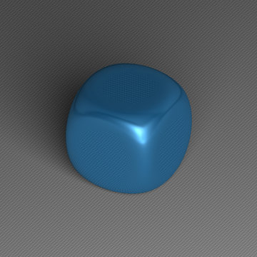 Blue rounded cube