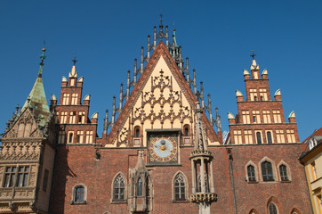 Fototapeta na wymiar Wrocławski Ratusz detale architektoniczne