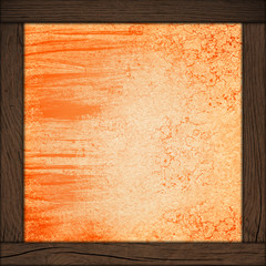abstract wall background with wood frame