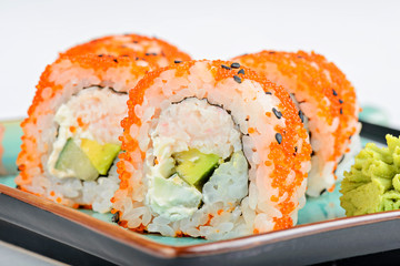 California maki sushi with masago