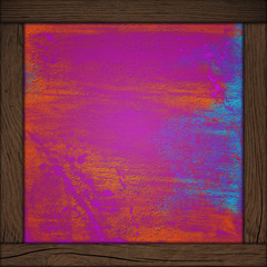 abstract wall background with wood frame