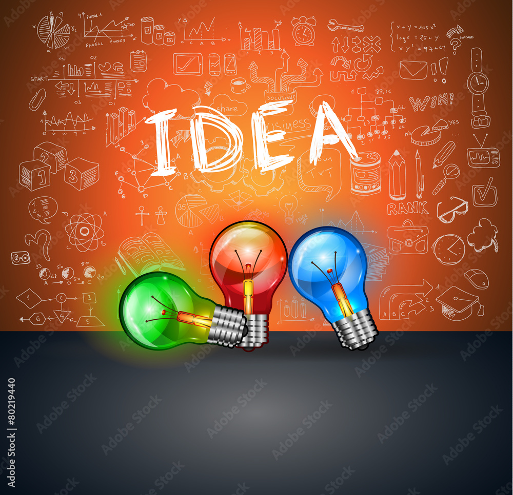 Aufkleber idea concept layout for brainstorming and infographic background