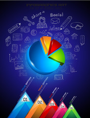 Infographic teamwork and brainstorming with Flat style