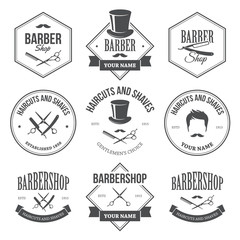 Fototapeta premium Barber Shop Labels
