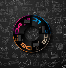 Infographic teamwork and brainstorming with Flat style