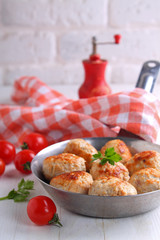 meatballs in the pan