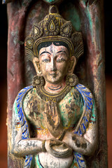 Obraz premium Ancient Nepalese wooden carving
