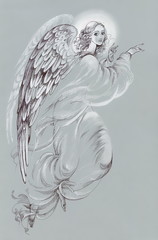 Obraz premium Beautiful angel with wings