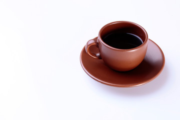 cup of coffee on white background..