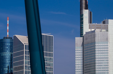 Obraz premium Facades of dynamic skyscrapers in Frankfurt, Germany