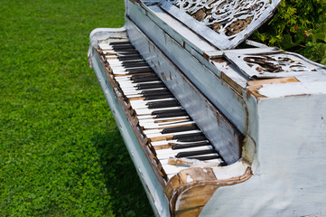 old piano in the garden