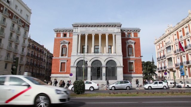 Traffic on street near Cason del Buen Retiro, Prado Museum