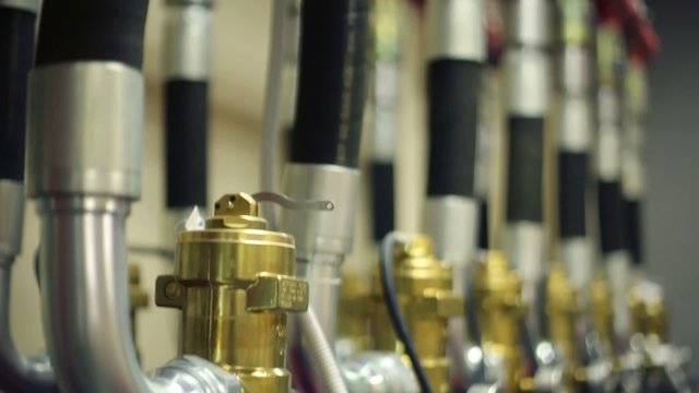 cylinders set in powerful industrial fire extinguishing system