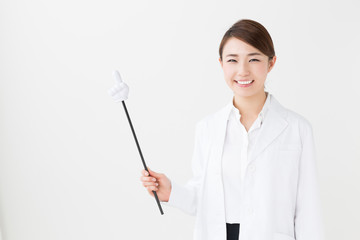 young asian doctor on white background