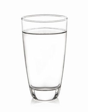 Glass water isolated with white on background