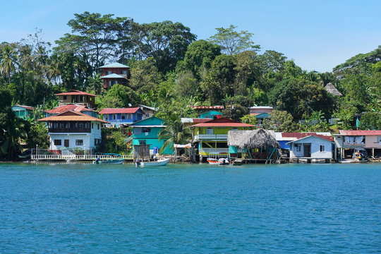 Coastal Caribbean village on an island of Panama