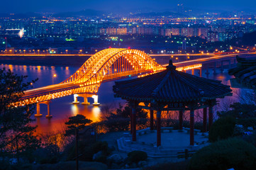 Banghwa bridge at night,Korea