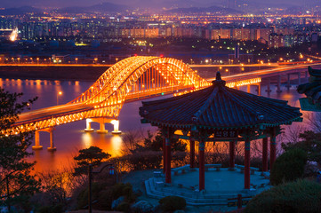 Fototapeta premium Banghwa bridge at night,Korea