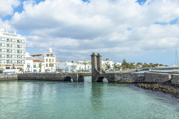 Naklejka premium sea view at Castle of San Gabriel, Lanzarote, Canary Islands