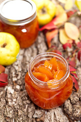 Quince Jam. Selective focus.