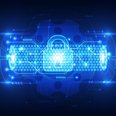 Abstract technology security global network background, vector