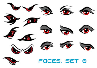 Danger monster and evil red eyes set © Vector Tradition