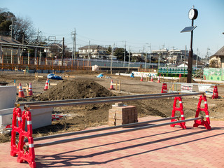 駅前の再開発工事　