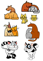 Obraz na płótnie Canvas Set of pet best friends icons