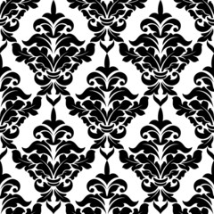 Decorative damask floral seamless pattern