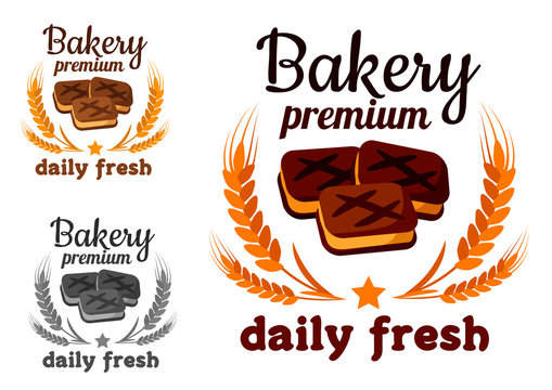 Bakery emblem with fresh cookie