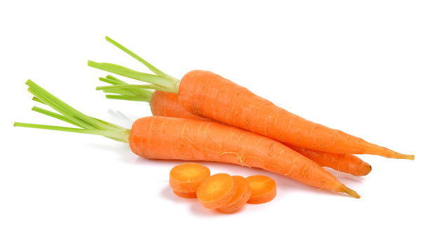 baby carrots isolated on a  white background