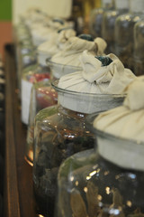 Glass Bottle with Thai Herbal Medicines