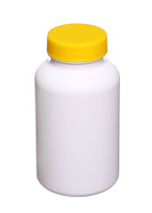 medical pill bottle  isolated on a white background.
