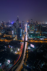 Obraz premium Cross road, Bangkok cityscape.