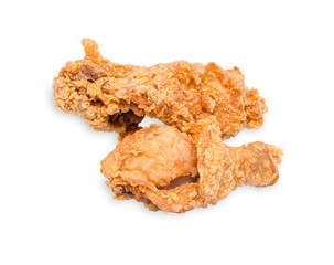 Fried chicken isolated over white background