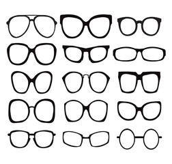 vector set of fashion glasses icon