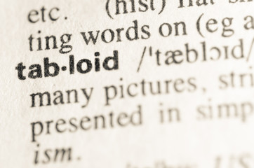 Dictionary definition of word tabloid