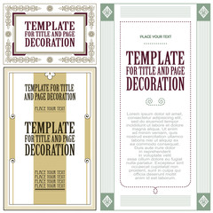 Vector elements for the design of diploma, advertisements, cards