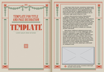 Vector illustration. Template booklet in vintage style.