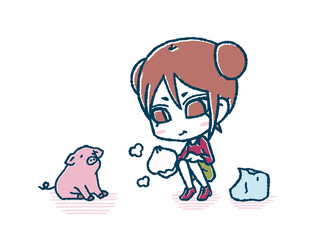 チャイナ娘とブタと肉まん